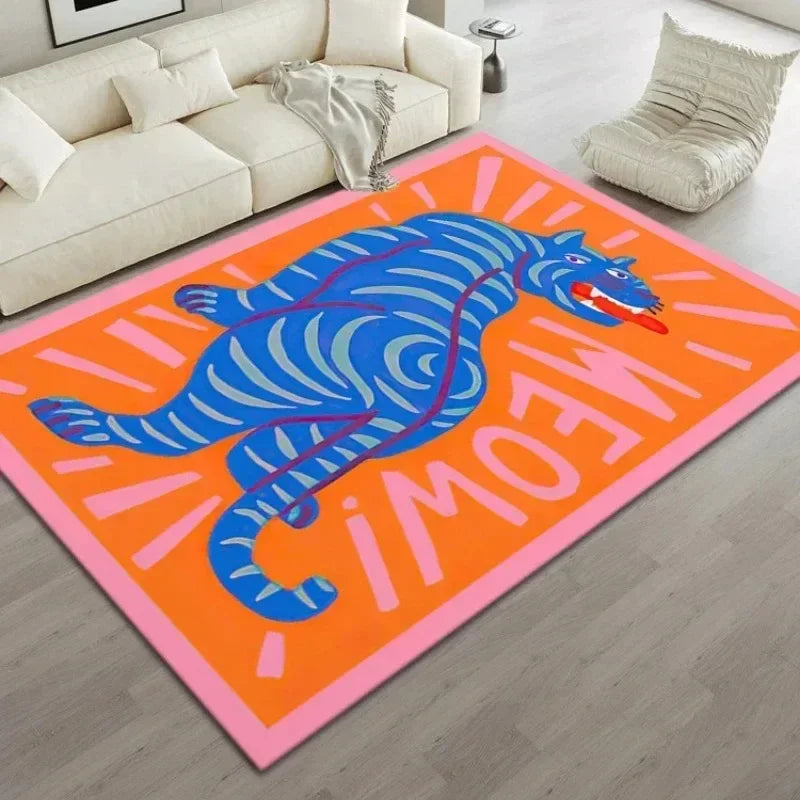 Leopard Print Living Room Rug - Large Area Bedside Sofa Carpet for Home Decor