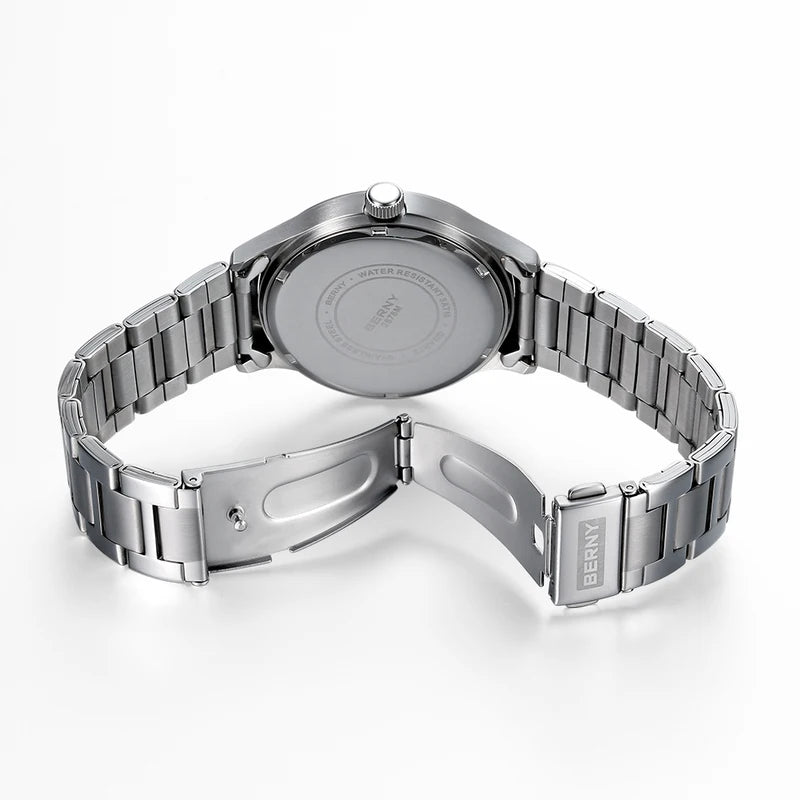 Men's Quartz Wristwatch with Luminous Hands and Date Calendar - Ultra Thin Stainless Steel Dress Watch