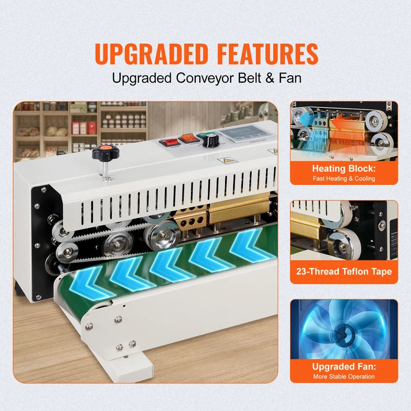Horizontal Bag Sealing Machine Continuous Band Sealer for Plastic Bags