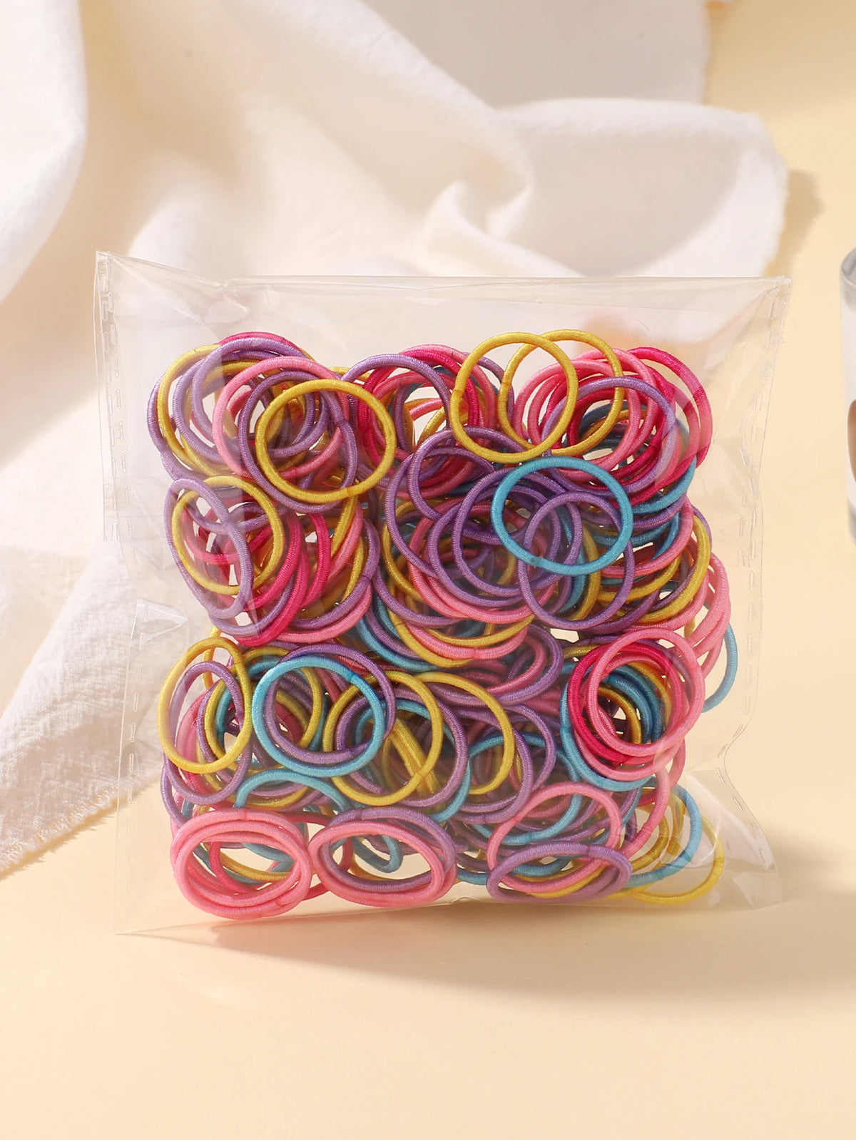 100 Pcs Colorful Nylon Rubber Hair Ties - Elastic Band for Baby Girls & Kids
