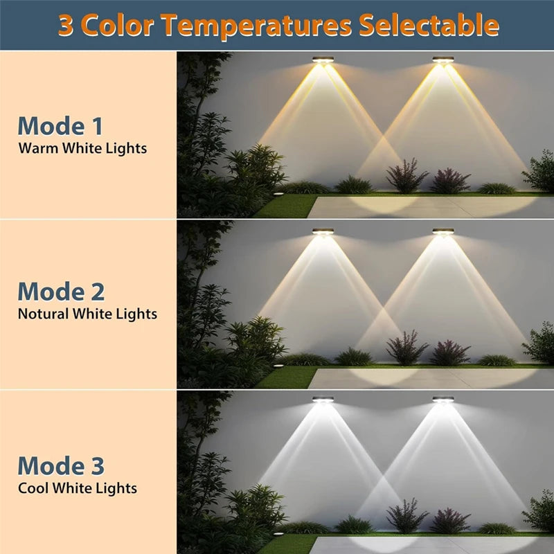 Outdoor Waterproof Solar Wall Light with RGB & Multi-Color Modes for Garden Fence Patio