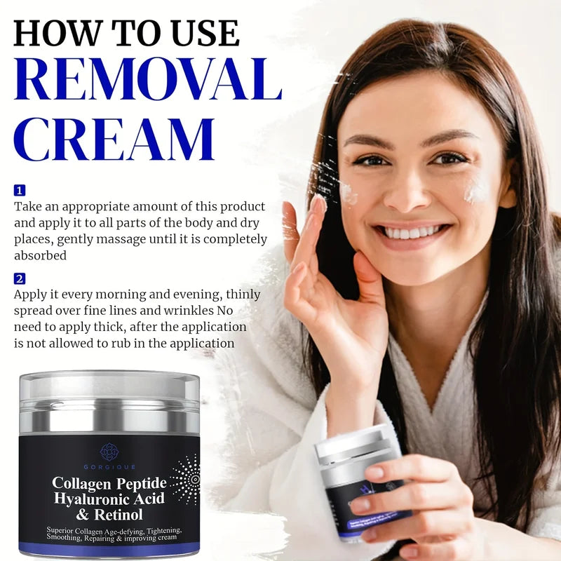 Collagen Peptide Face Moisturizer with Hyaluronic Acid & Retinol - Anti-Aging Skin Care