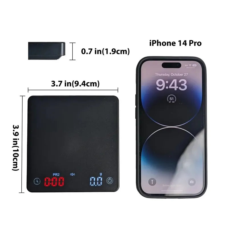 Mini Coffee Scale with Timer and Auto Tare - Touch Sensor & Silicone Cover