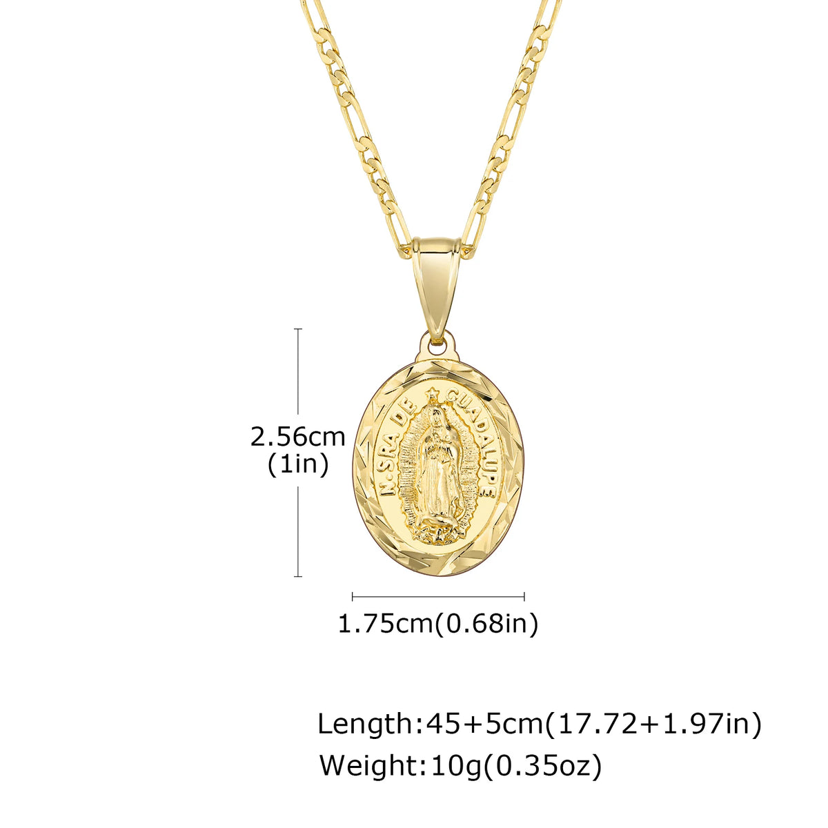Virgin Mary Prayer Pendant Necklace Unisex Religious Jewelry with Metal Color Options