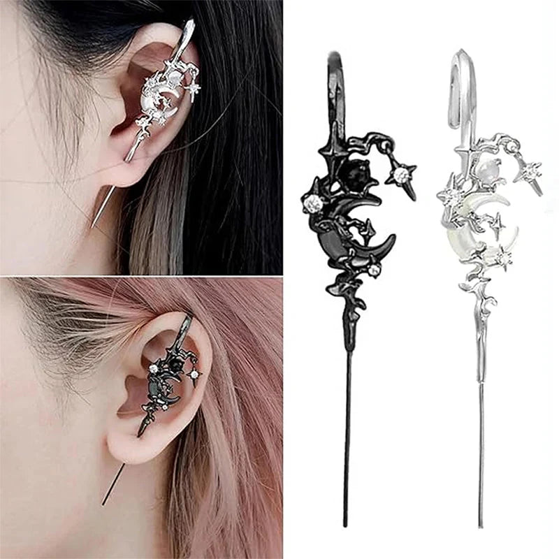 Moon Ear Hook Earrings for Women Delicate Jewelry Piercing Accessories