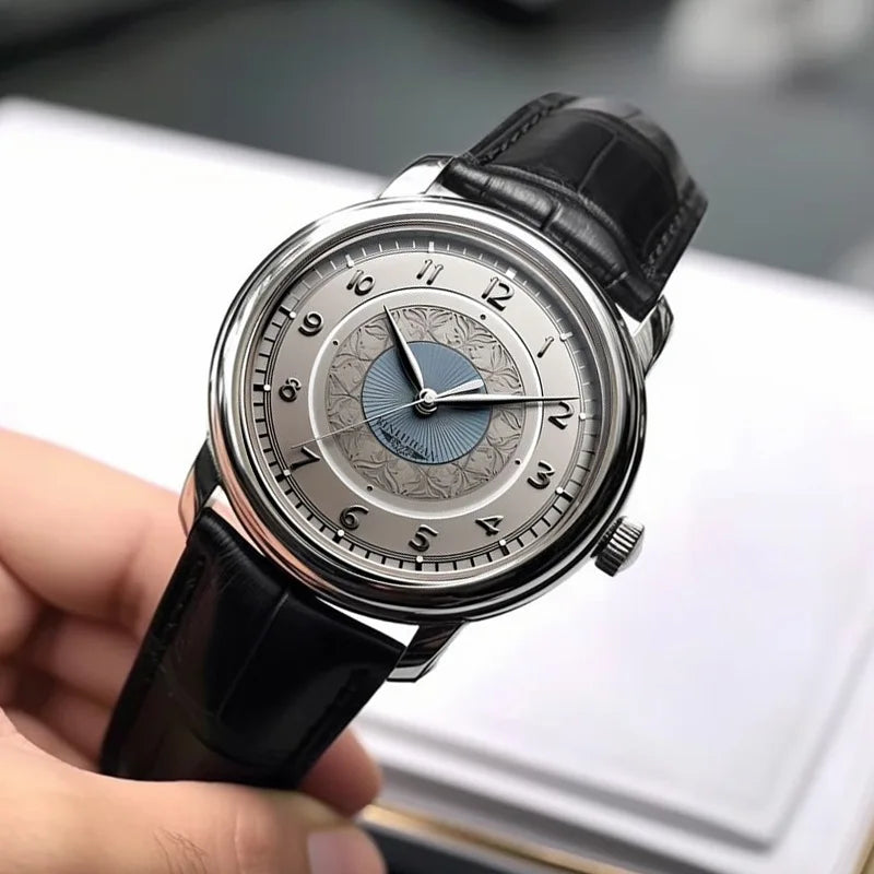 Men's Waterproof Luxury Business Wristwatch 2025 Quartz Leather Strap