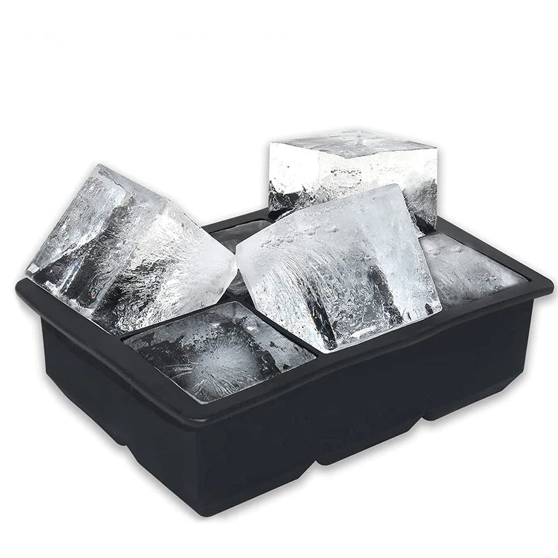 Large Food Grade Silicone Ice Cube Mold Tray for Drinks & Baking