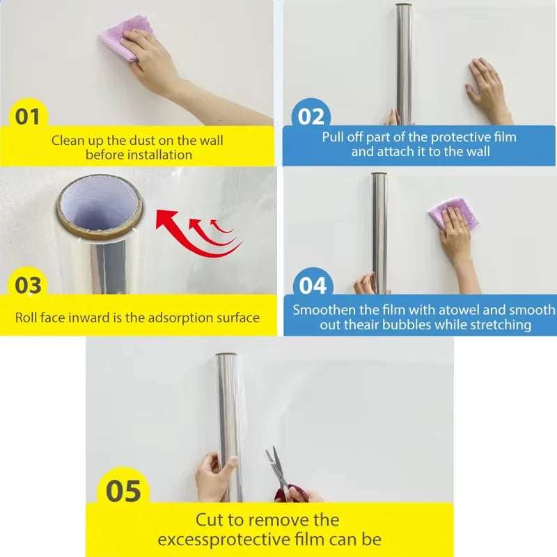 No Glue Static Transparent Wall Sticker Waterproof Anti-Fouling Wall Protector