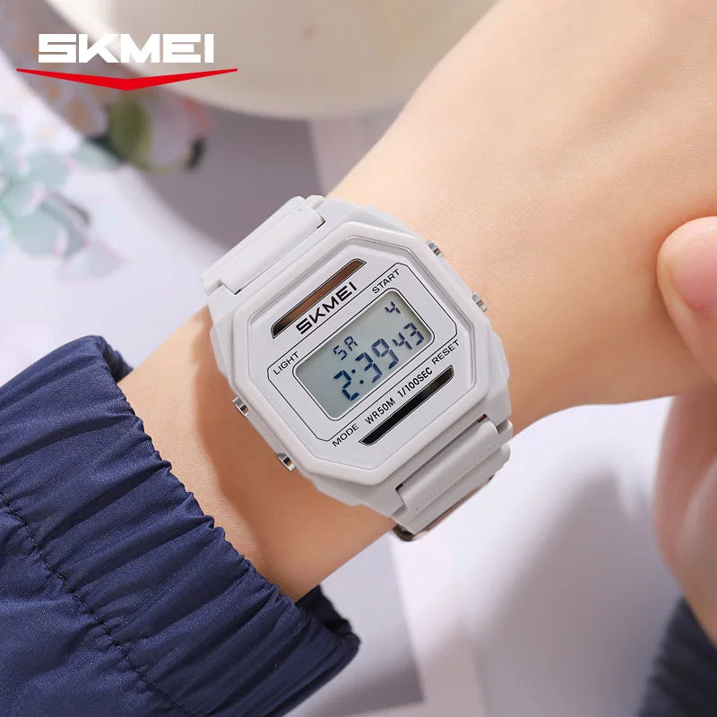 Digital Solar Power Wristwatch with Alarm Luminous Waterproof for Men