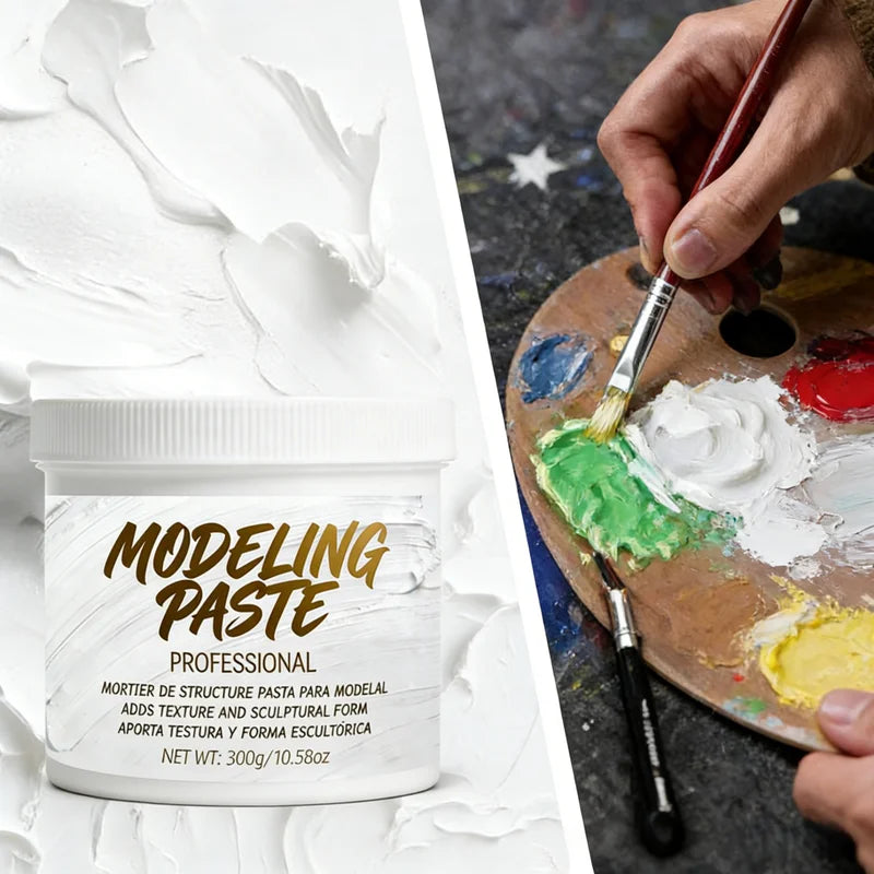 300g Textured Modeling Paste for Artists - Quick-Dry, No-Crack Acrylic Medium