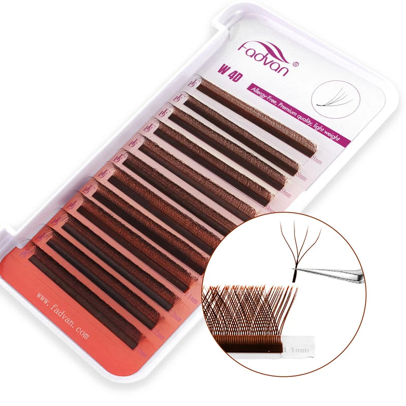 Premade Volume Eyelash Extensions - W-Shaped Mixed Length 12 Lines