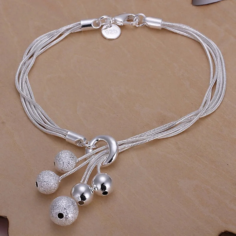 Sterling Silver Square Chain Bracelet for Women & Men - Gift & Party Jewelry