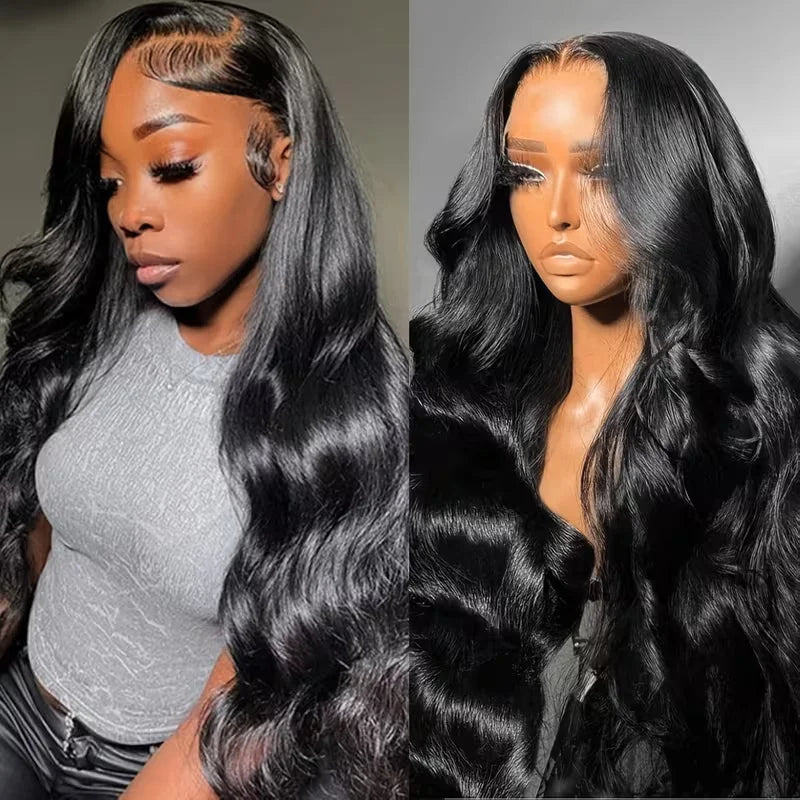 40-Inch Body Wave Human Hair Front Wig with Transparent Lace - Multiple Variants