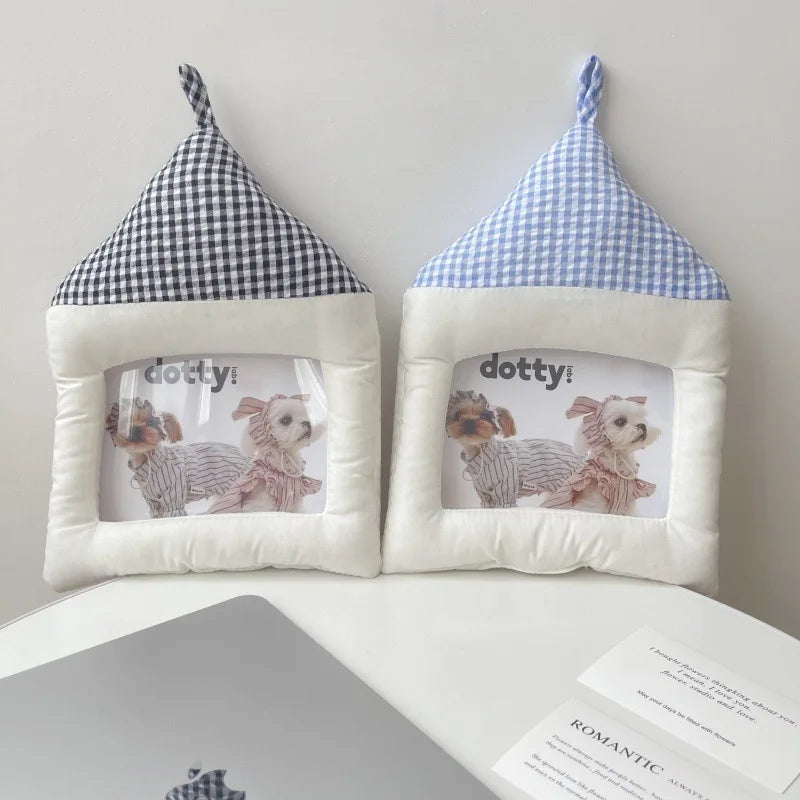 Creative Cotton House Shape Photo Frame Wall Hanging for Home & Wedding Decor