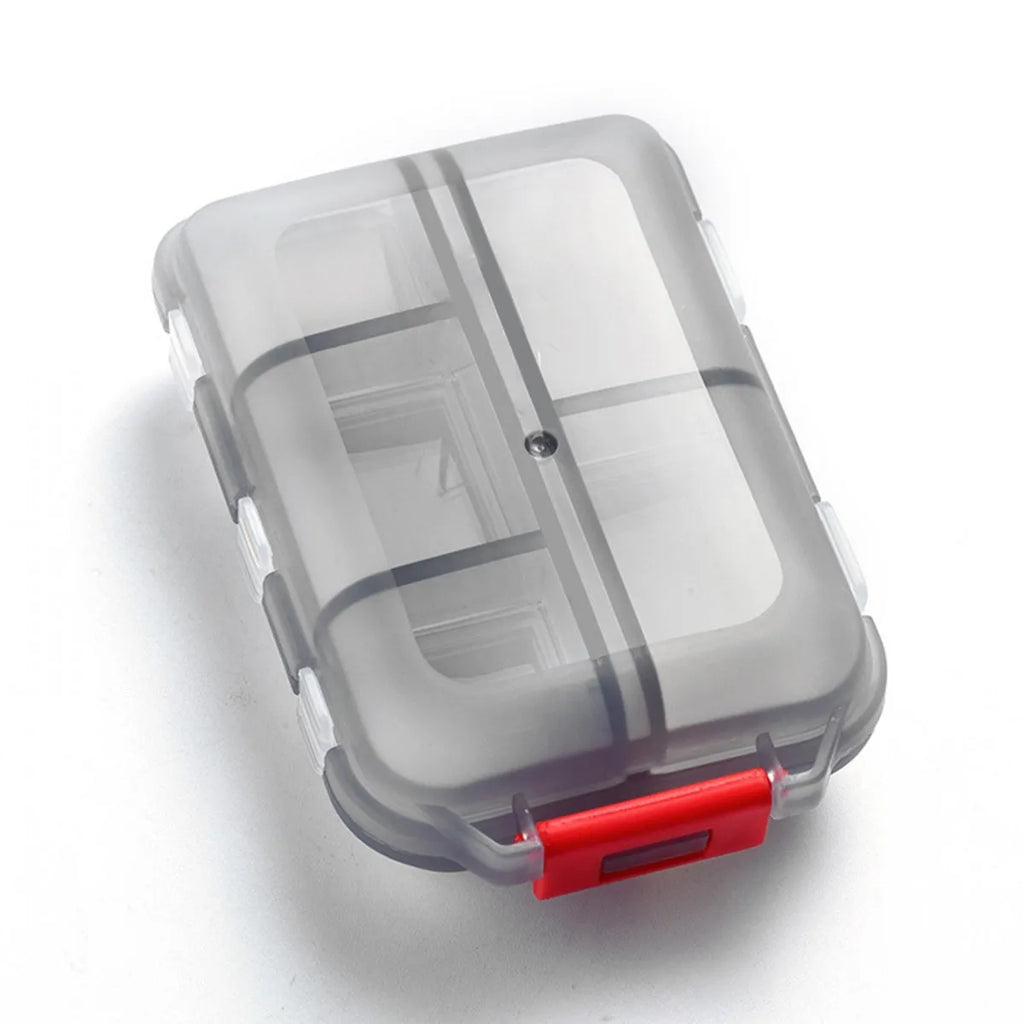 Travel Pill Organizer Case with 10 Compartments - Portable Waterproof Medicine Storage Box