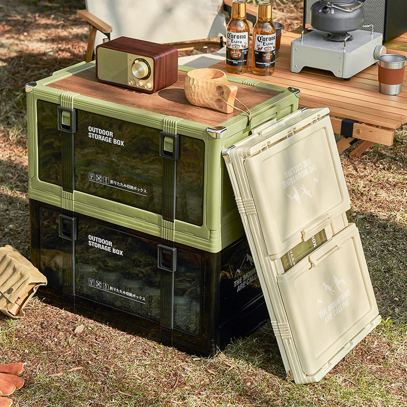 Foldable Storage Box with Lid - Thickened Trunk Organizer for Home, Car, Camping