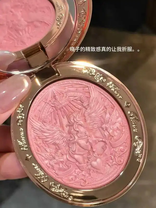 Unicorn Series Embossed Blush Face Makeup Palette with Free Brush - Random Color