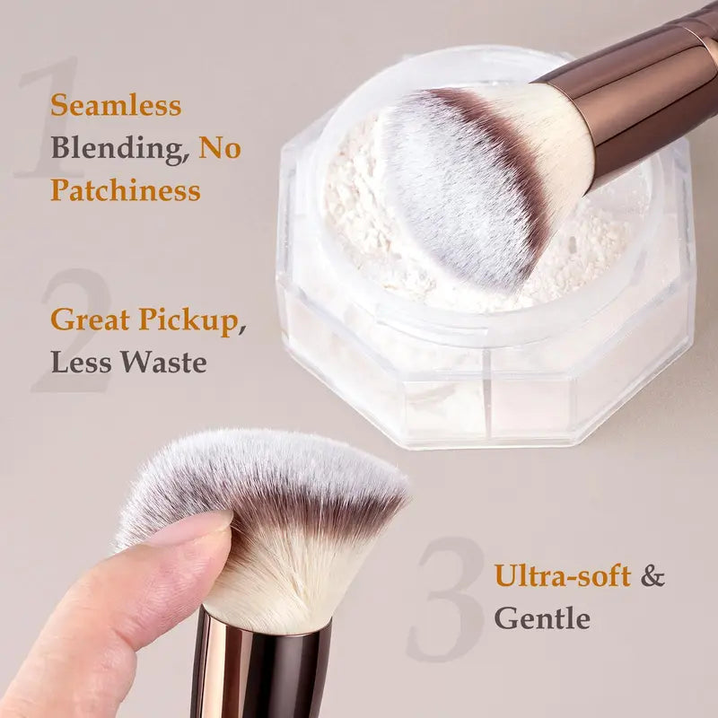 Travel Makeup Brush Set with Storage Box - 20 Professional Tools & Sponges