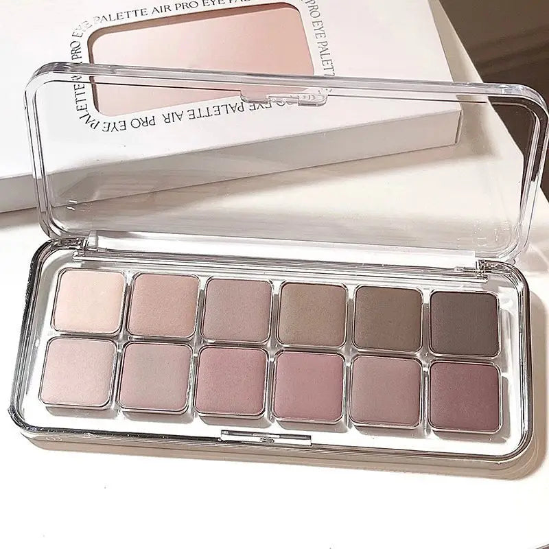 12-Color Eyeshadow Palette with Matte & Shimmer Shades for Daily Makeup