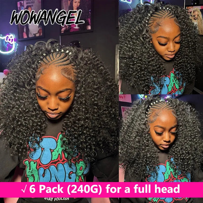 Deep Wave Crochet Human Hair Extensions Knotless Pre Separated for Braiding