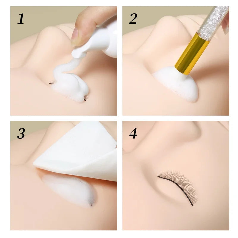 Eyelash Extension Foam Cleanser Set - Makeup Remover with Brush, 25/50 Pieces