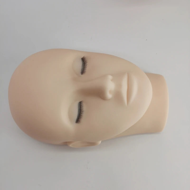 Eyelash Extension Practice Mannequin Head with 4 Lash Layers for Training & Grafting