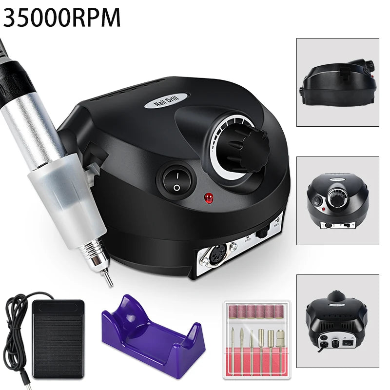 Professional Nail Polish Kit with LED UV Lamp & Nail Drill - 27 Colors