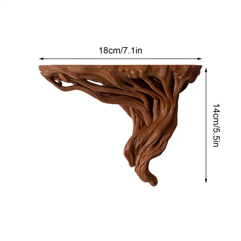 Tree Root Wall Shelf Bohemian Rustic Floating Storage Rack Wall Mount Decor