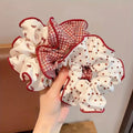 2/3pcs High End Red Cute Dot Plaid Scrunchies for Women & Girls Hair Ties