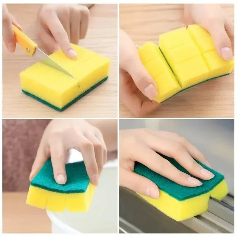 Absorbent Double-Sided Dish Sponge - Multi-Purpose Kitchen Cleaning Tool 10-50 Pcs