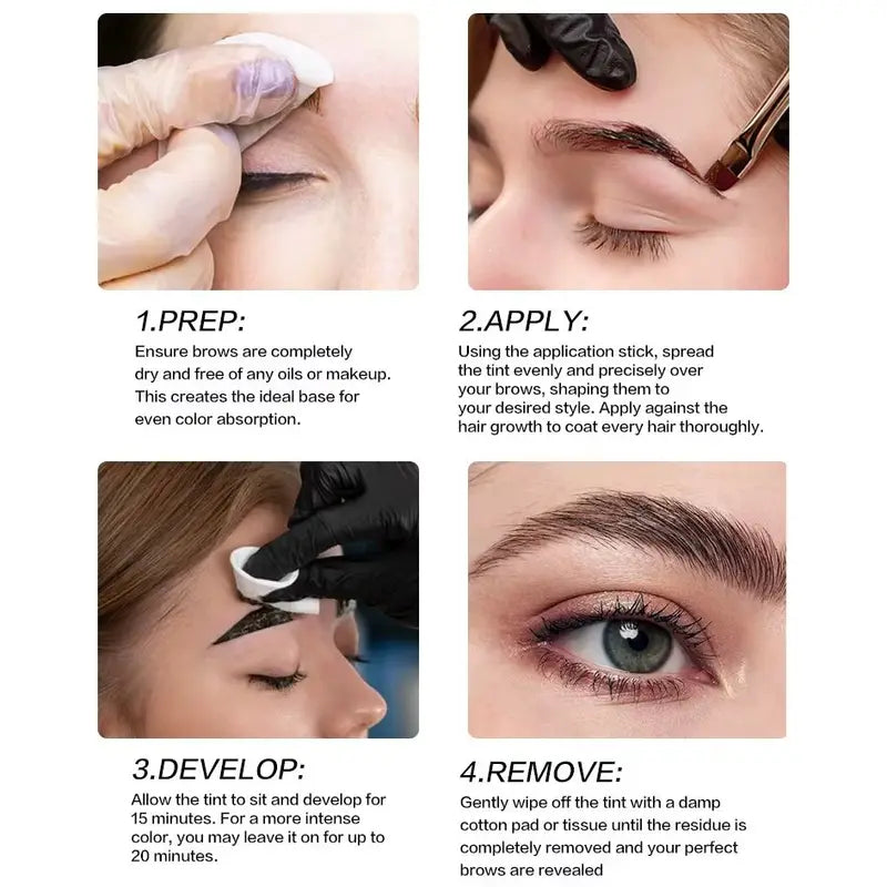 Waterproof Henna Brow Tint Kit for Natural, Long-Lasting Eyebrow Dye at Home