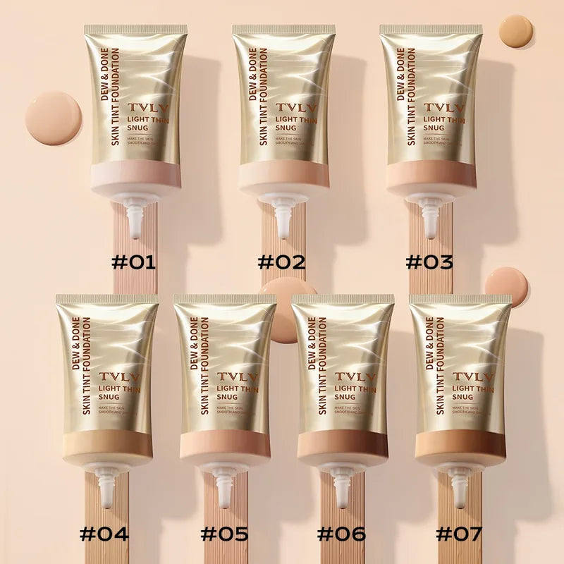 Moisturizing Skin Tint Foundation for All Skin Types - Light to Medium Coverage, Long Wear Face Makeup