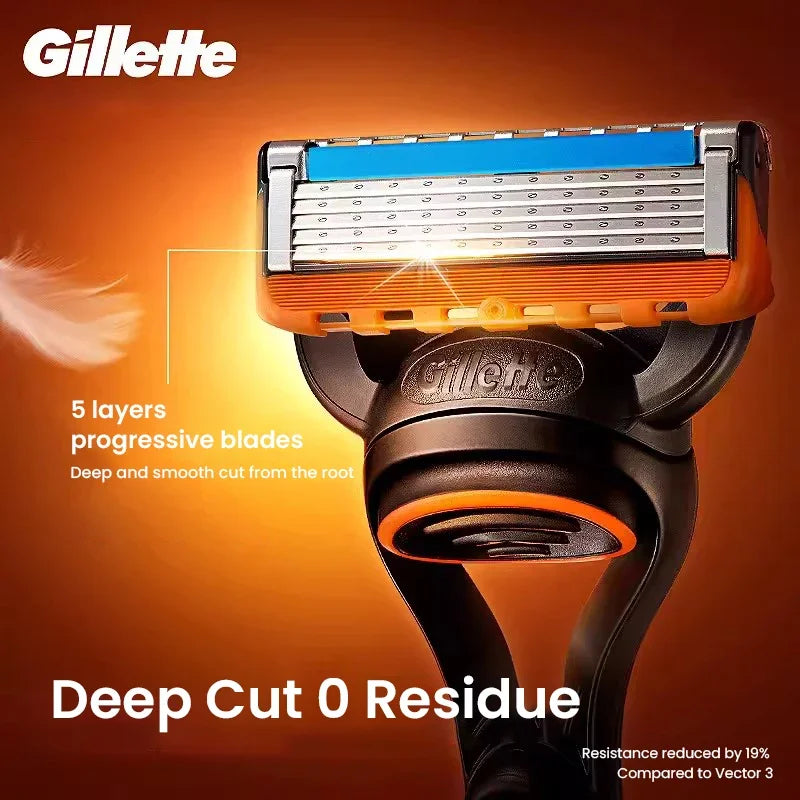 Gillette Fusion 5 Razor Set with 5 Ultra-Thin Blades & Back Trimmer
