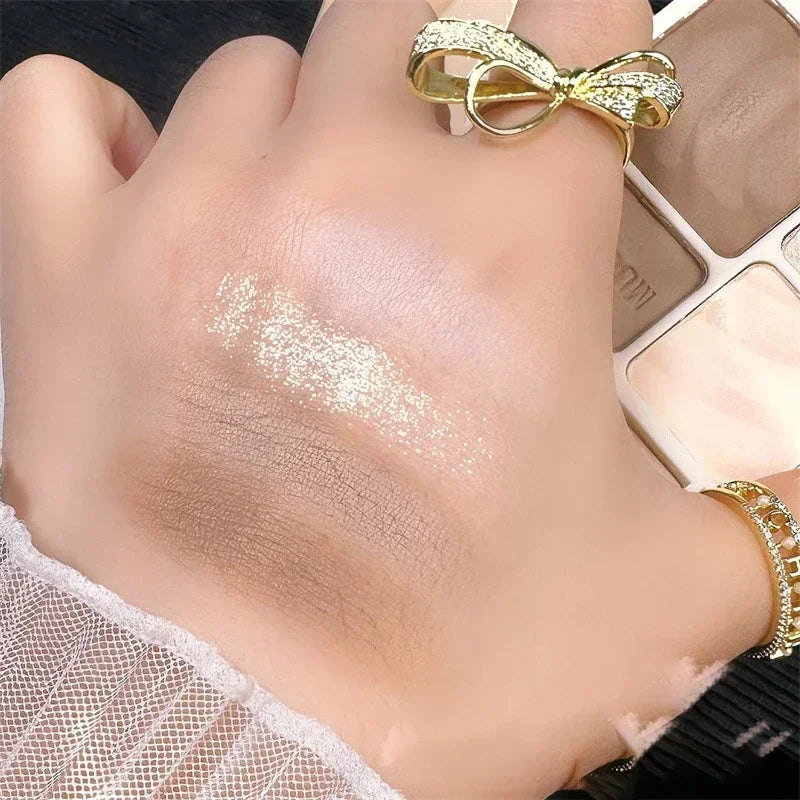 Multicolor Face Highlighter Palette Natural Matte Glitter Powder for Contouring & Brightening