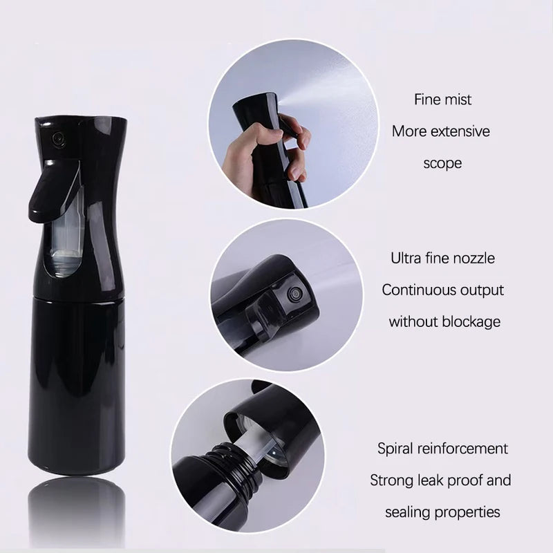 Continuous Spray Bottle 200ml - Fine Mist for Hairdressing & Wigs | Multiple Colors