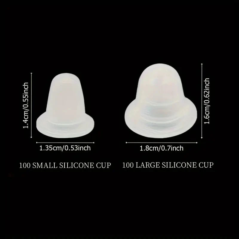 100pcs Silicone Tattoo Ink Cup Set - Makeup & Pigment Holder Accessories