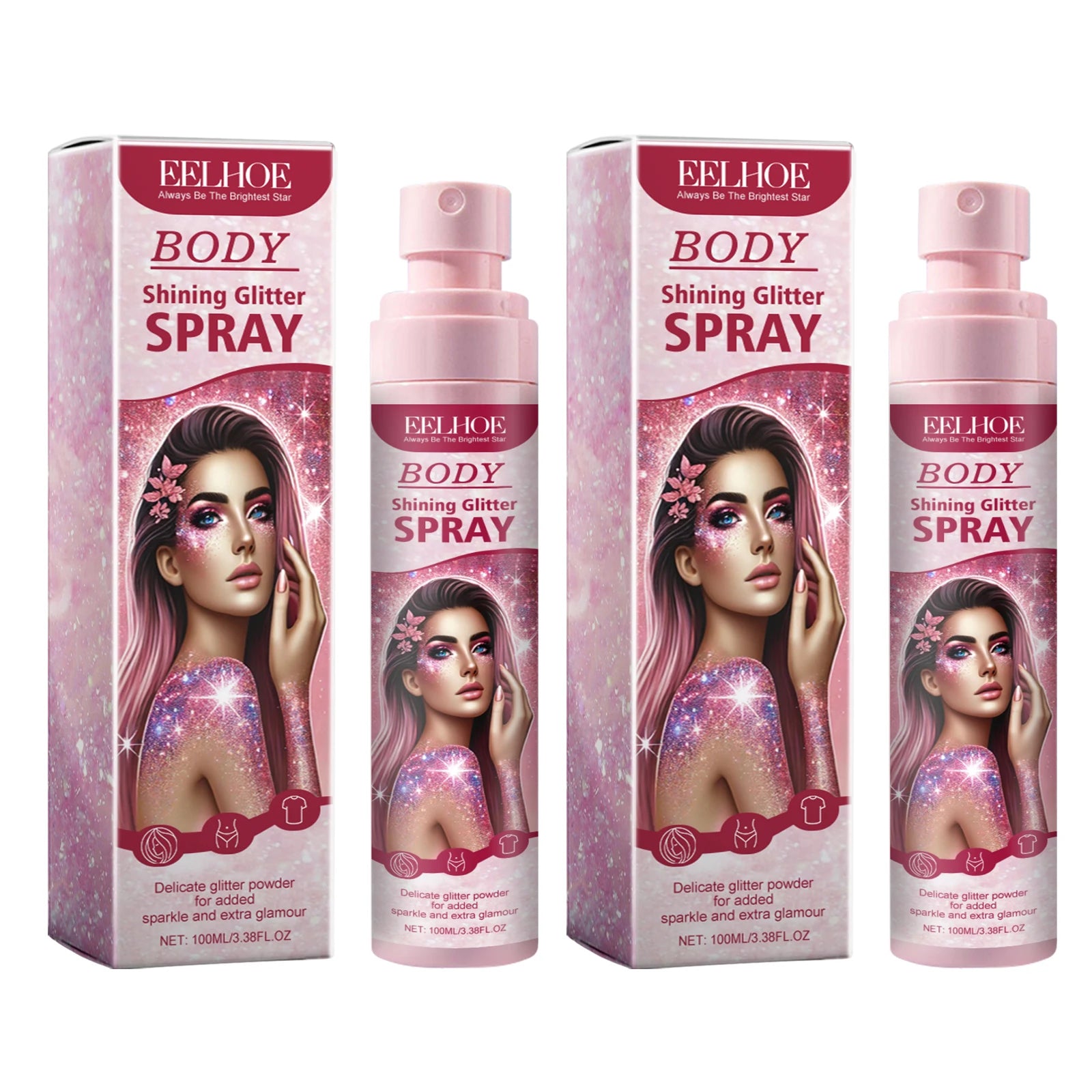 Waterproof Body & Hair Glitter Spray 100ml for Party & Festival Radiance