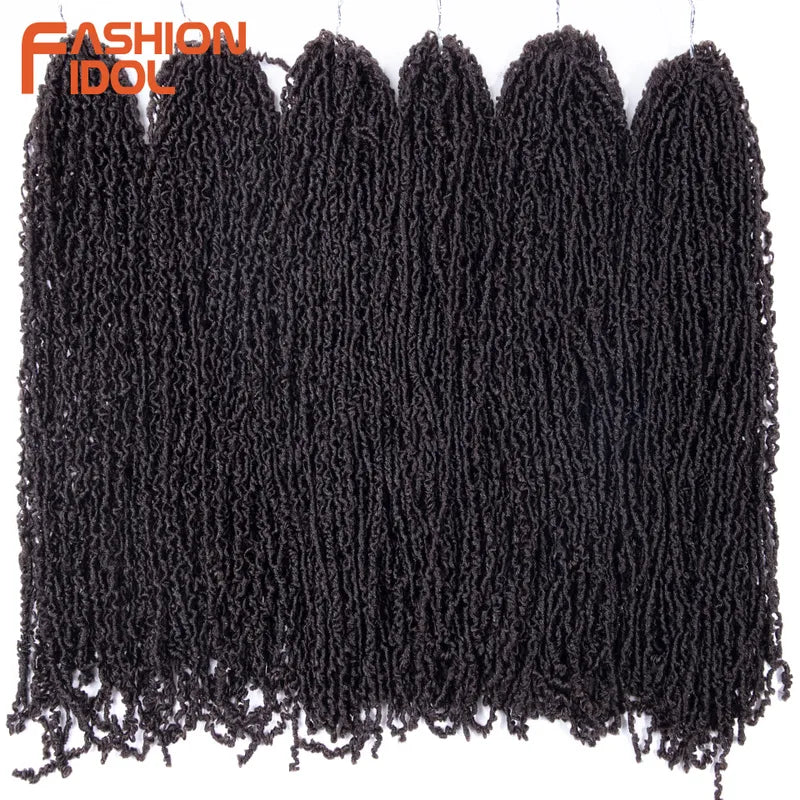 Kinky Curl Faux Locs Crochet Hair Extensions - Ombre Blonde, 18 Inch, 6 Pack