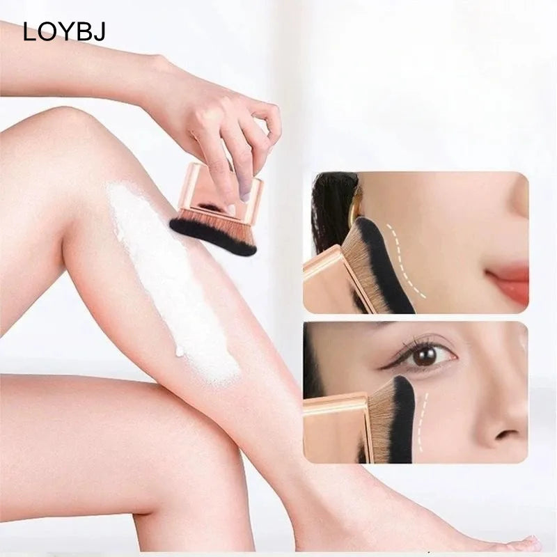 Self Tanning Brush Gold Portable Makeup & Body Applicator Tool for Self Tan, Sunscreen, Neck & Leg