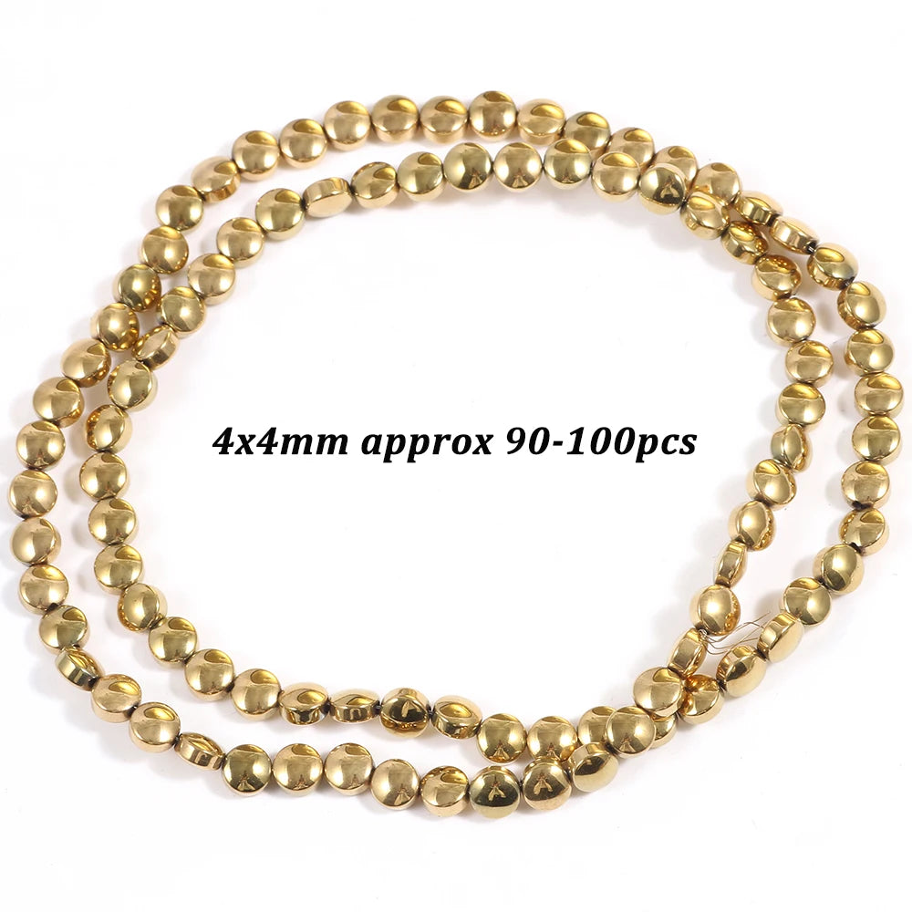 Natural Stone AAA+ Hematite Spacer Beads for Jewelry Making 15''