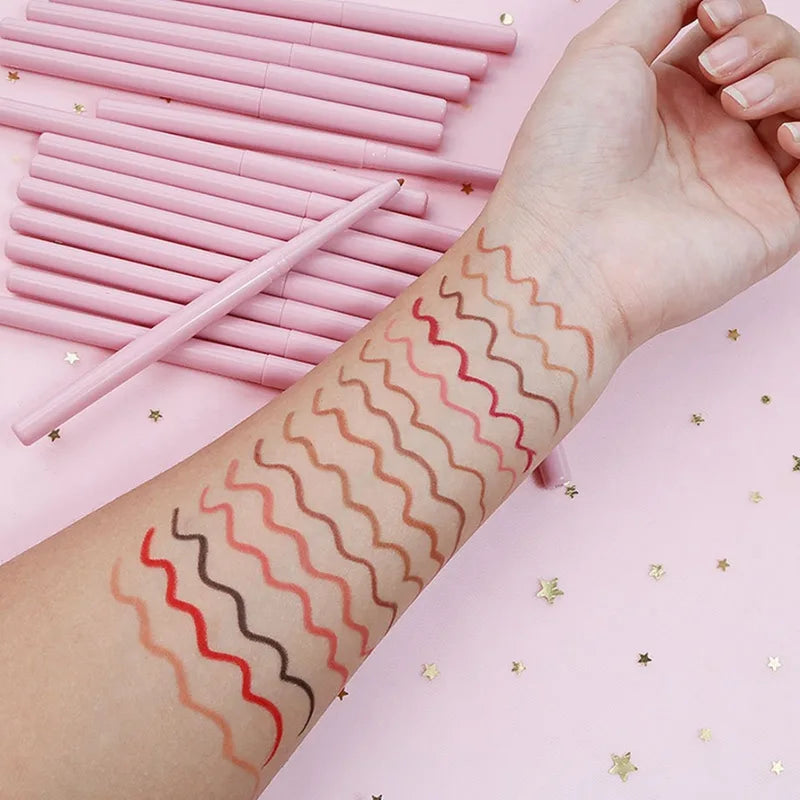 Vegan Lip Liner Pencils Waterproof Twist-Up Makeup Set - 15 Colors Wholesale