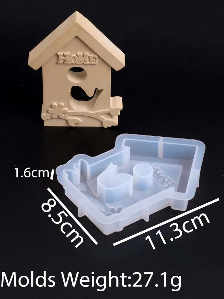 Hollow Bird House Silicone Mold for DIY Spring Home Decor and Craft Gifts