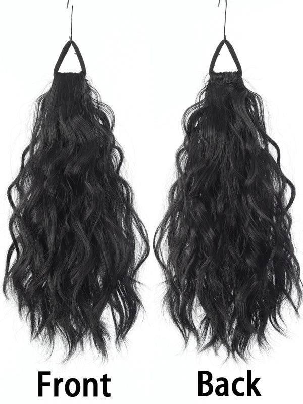 Wavy Curly Ponytail Extensions Hairpiece with Elastic Band for Women