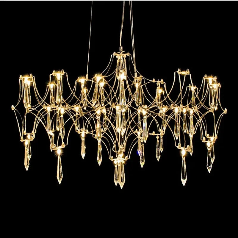 Modern Crystal LED Chandelier for Living Room Dining Bedroom Gold Finish