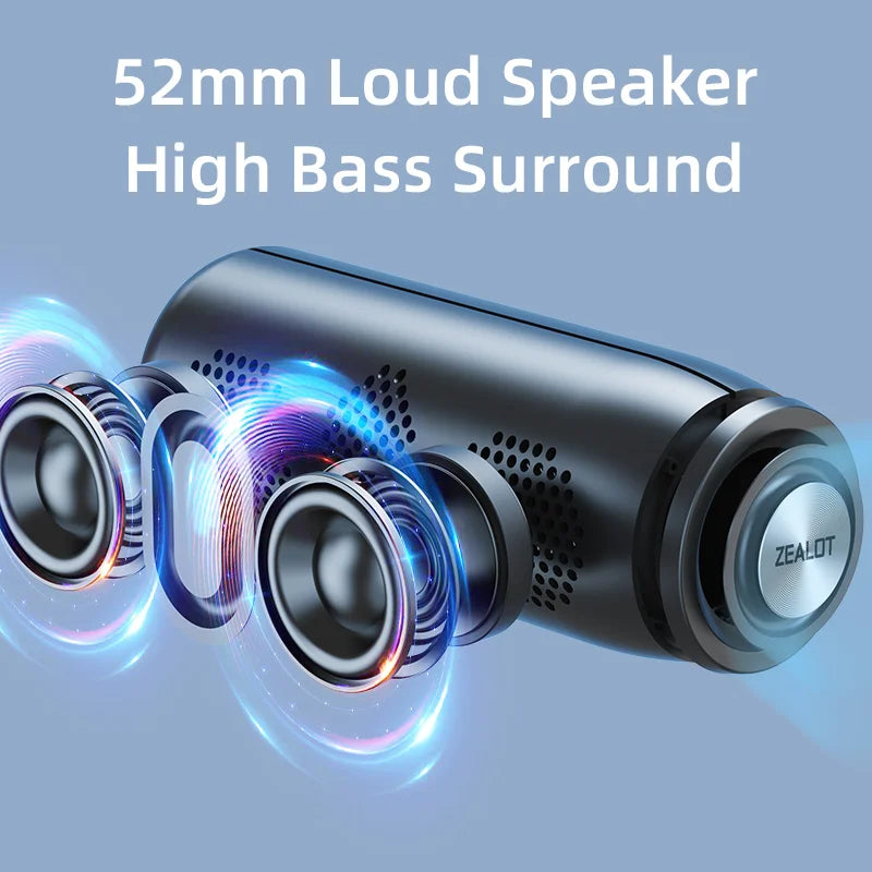 Wireless Waterproof Portable Bluetooth Speaker with TF Card Slot 10W Bass Outdoor Loudspeaker