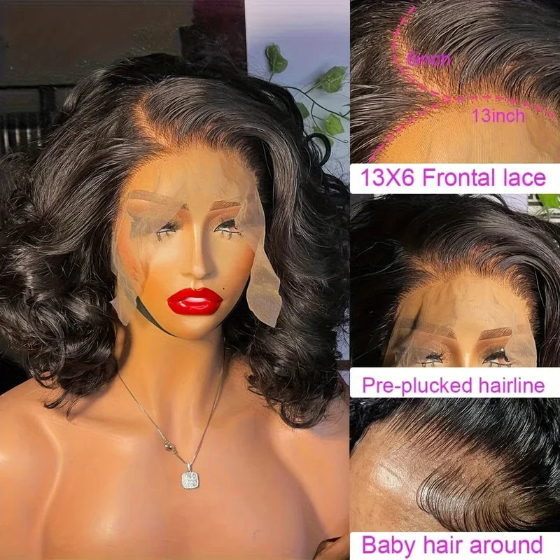Raw Human Hair Wig with 13x6 HD Lace Frontal - Double Drawn Bouncy Wave