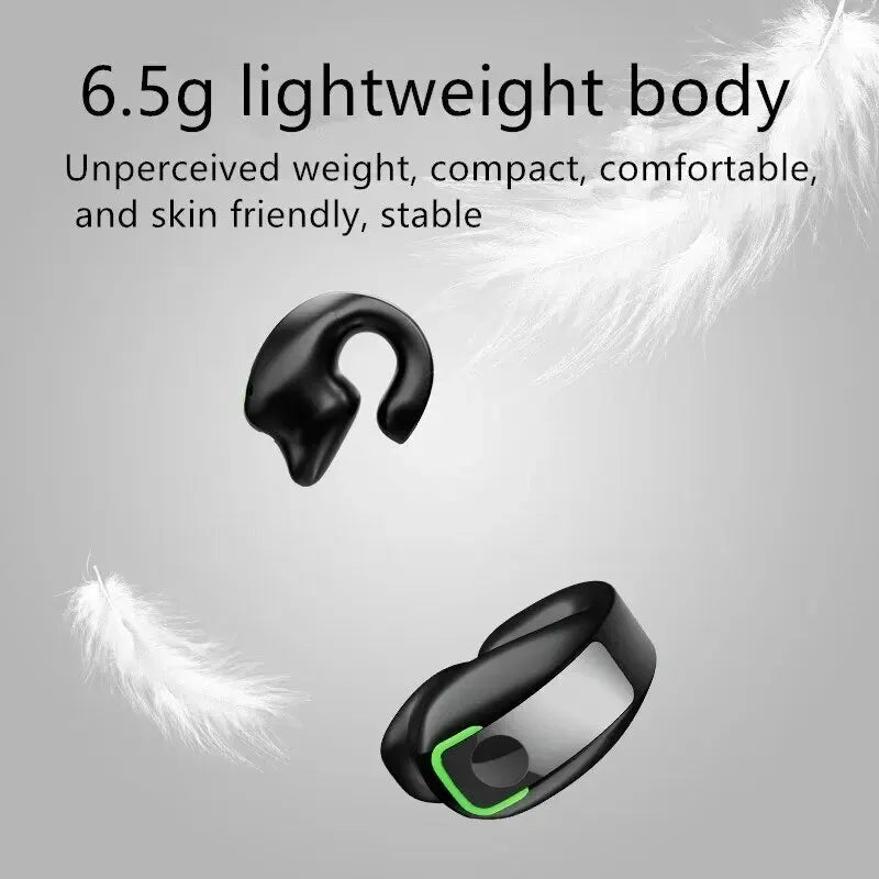 Wireless Bluetooth Earphone Clip-On Mono In-Ear Stereo Bone Conduction Business Headset