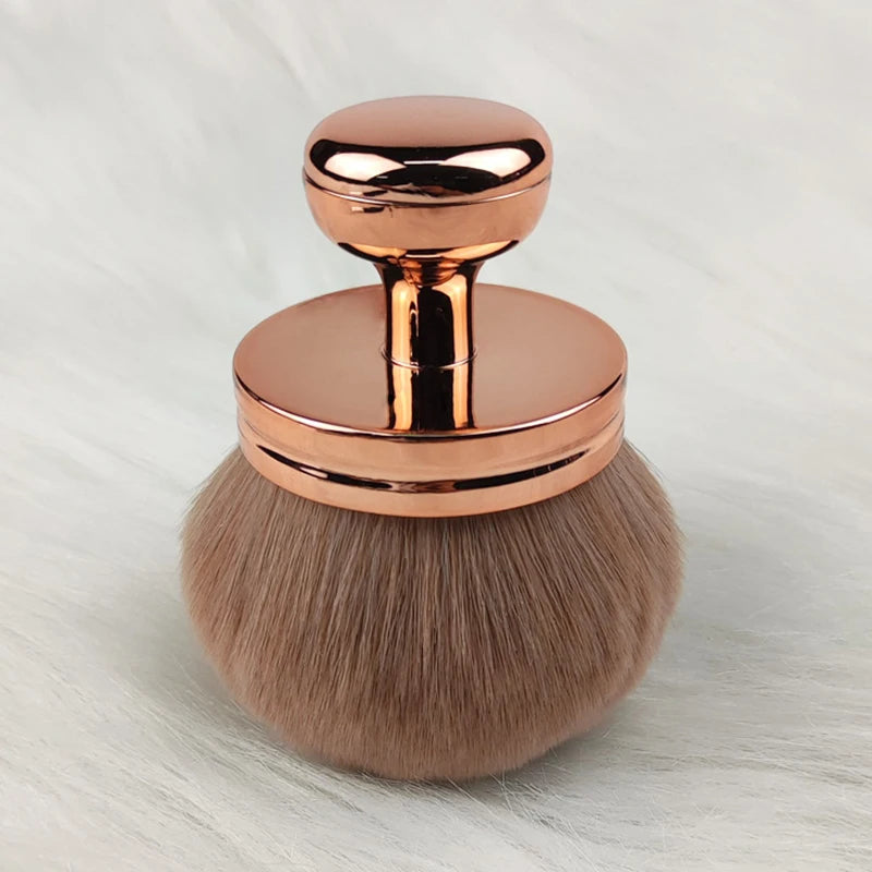 Large Body Makeup Brush for Self Tanner & Bronzer - Oval Kabuki Tool, Vegan Charcoal Bristles