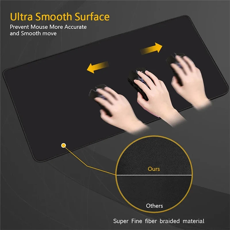 Large Gaming Mouse Pad 90x40cm with Locking Edge and Non-Slip Rubber Base