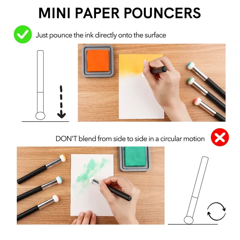 Mini Ink Sponge Applicators 4-Pack for Scrapbooking & Craft Inking